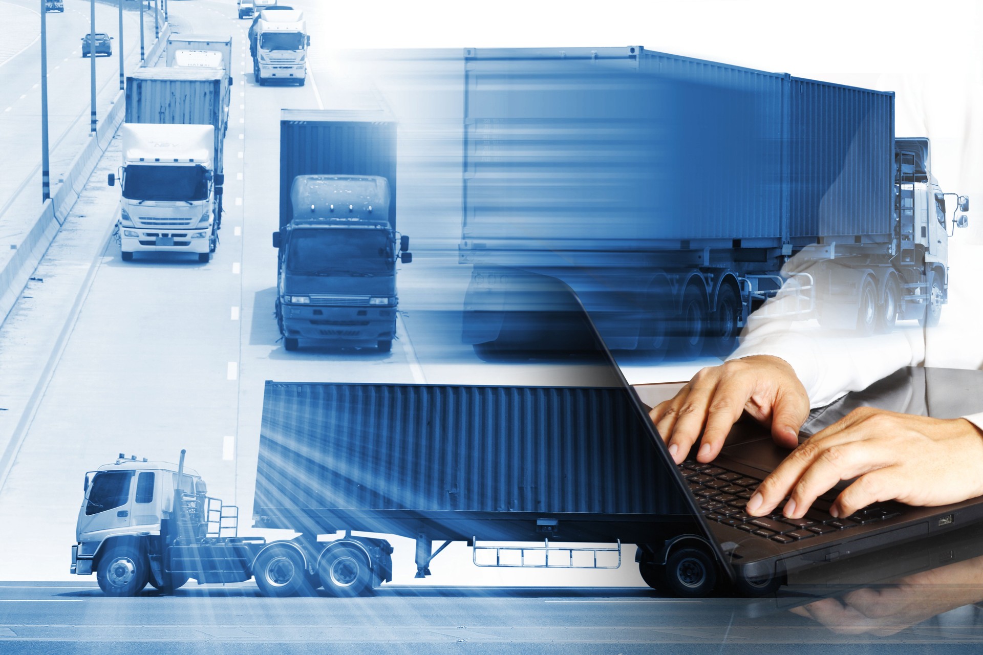 LKW-Lauf auf der Straße, Drive on Road, Transportlogistikkonzept
